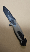 Tanto Tan/Black Serrated Spring Assisted Folder #1350