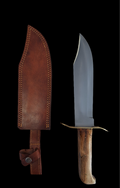 Bowie Knife Wooden Handle Gold Gaurde