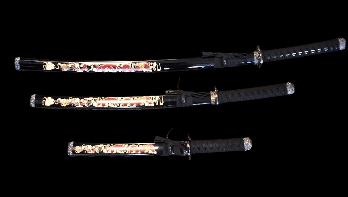 Black Dragon Katanas sword set (3 SET)
