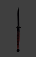 Wooden Handle Blk Stiletto Knife