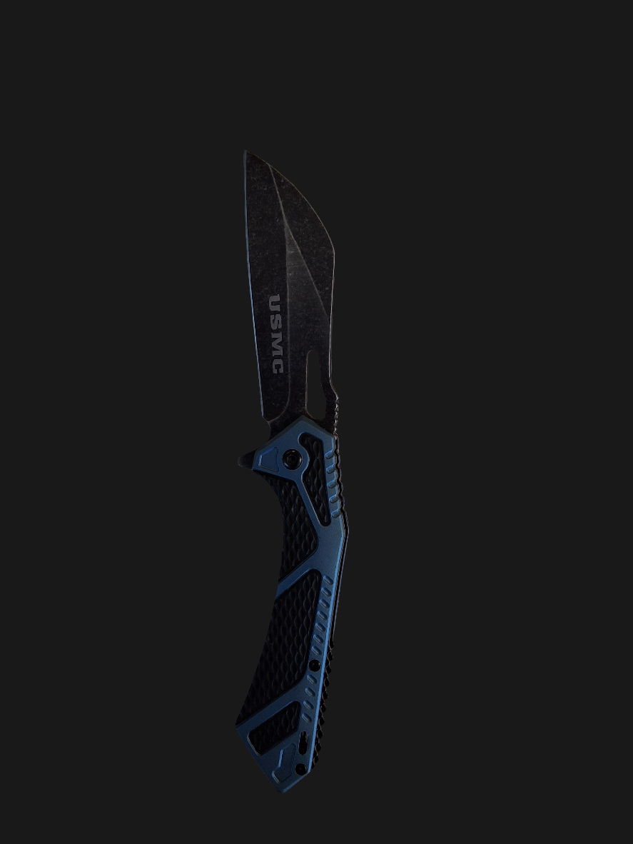 Blue & BLK USMC Knife