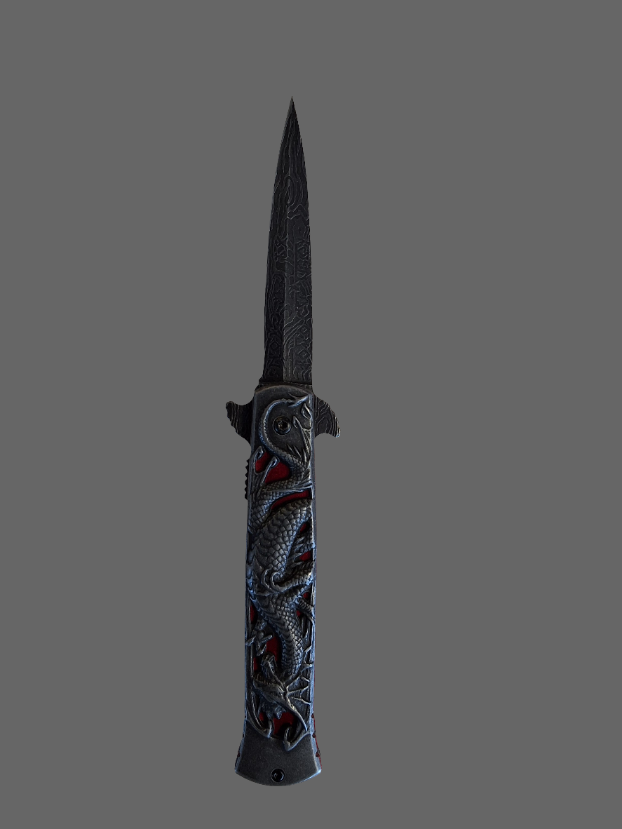 Red/ Blk Dragon Pocket Knifei