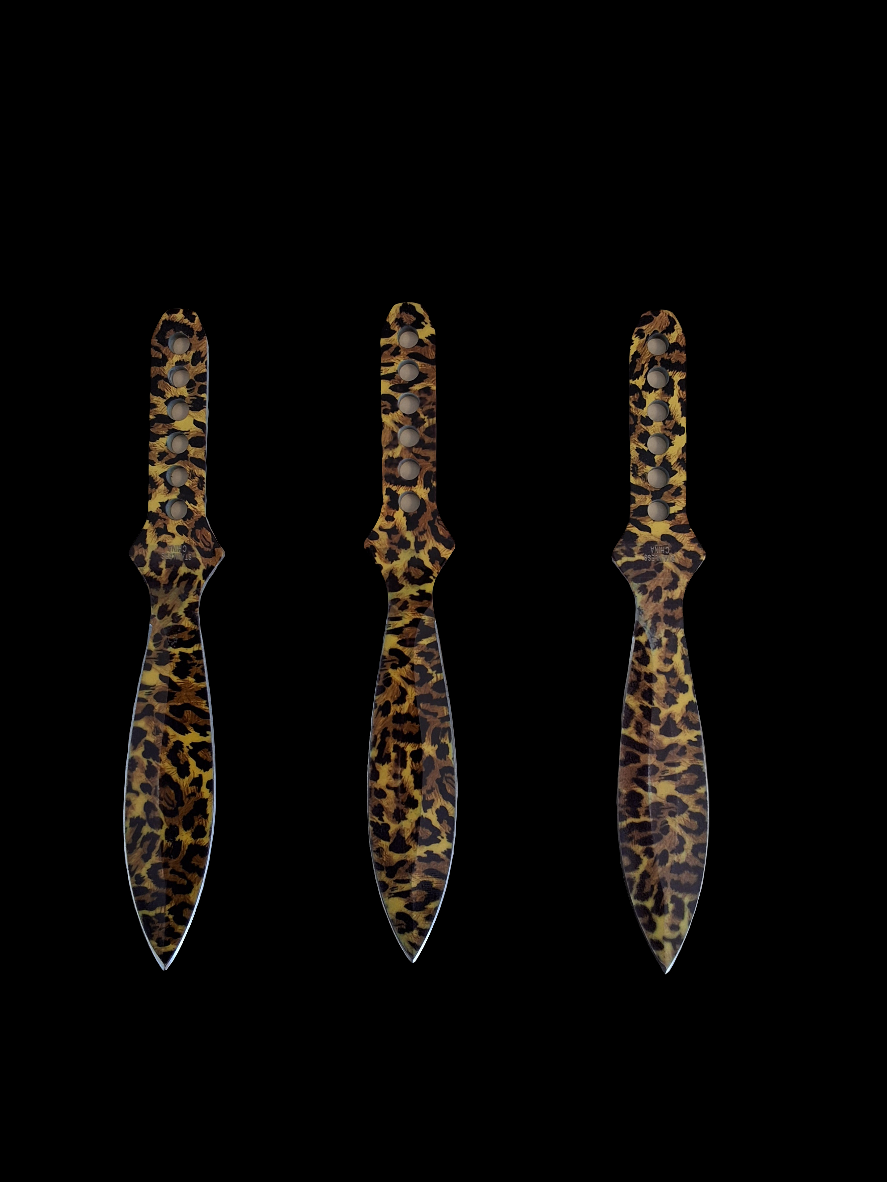 Cheetah Print Throwing Knives