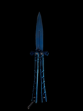 Blue Skull Butterfly Knife