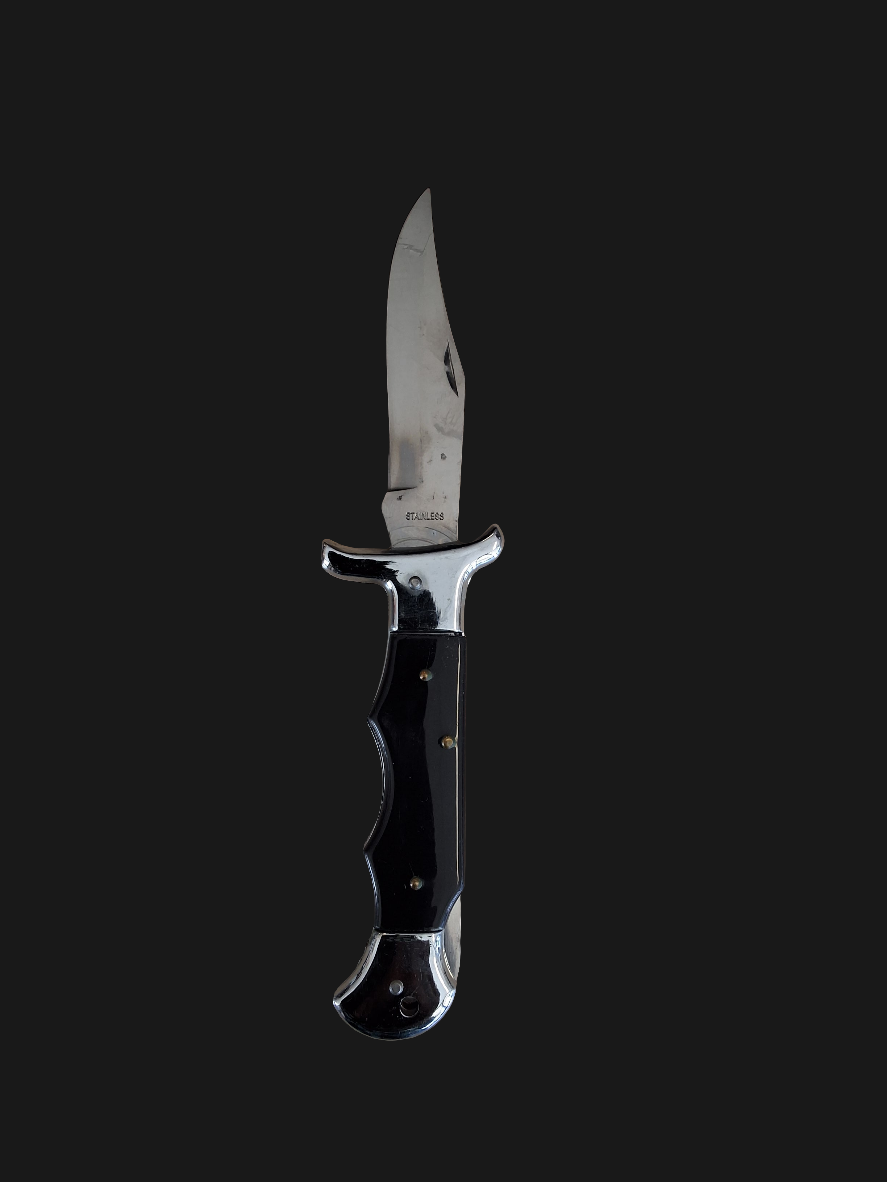 Black Handle Silver Manual Knife
