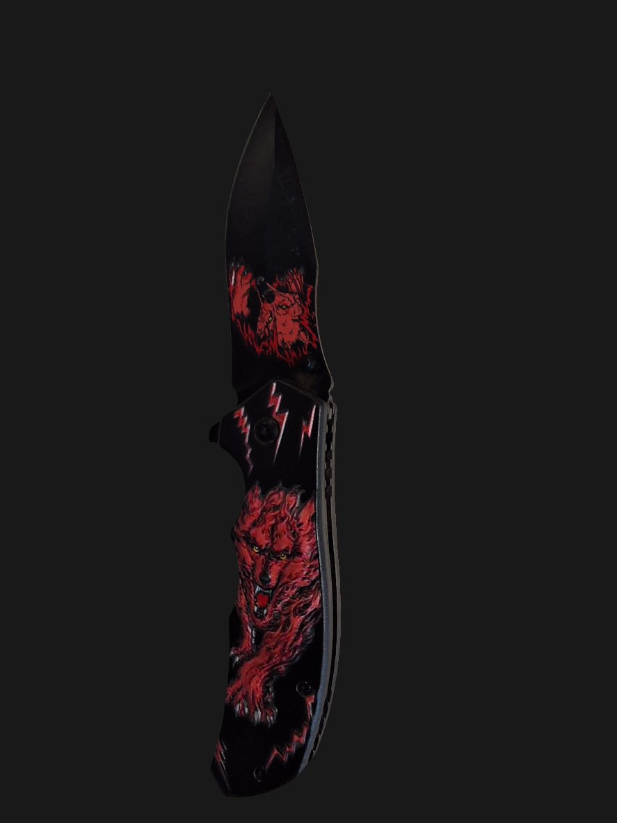 Red Wolf w Lightning Knife