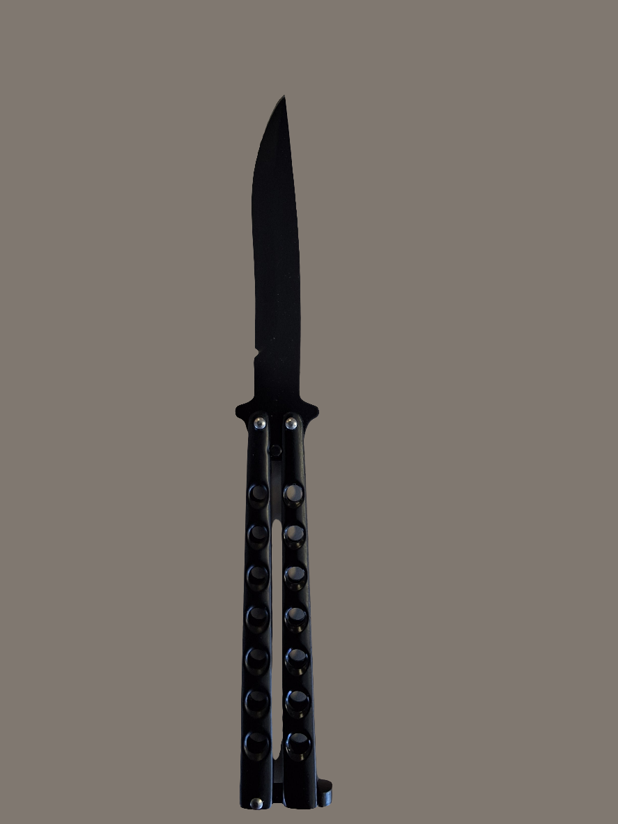 Black Butterfly Knife W holes