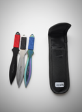 3 pc BLK, SIL, BLU Throwing Knives