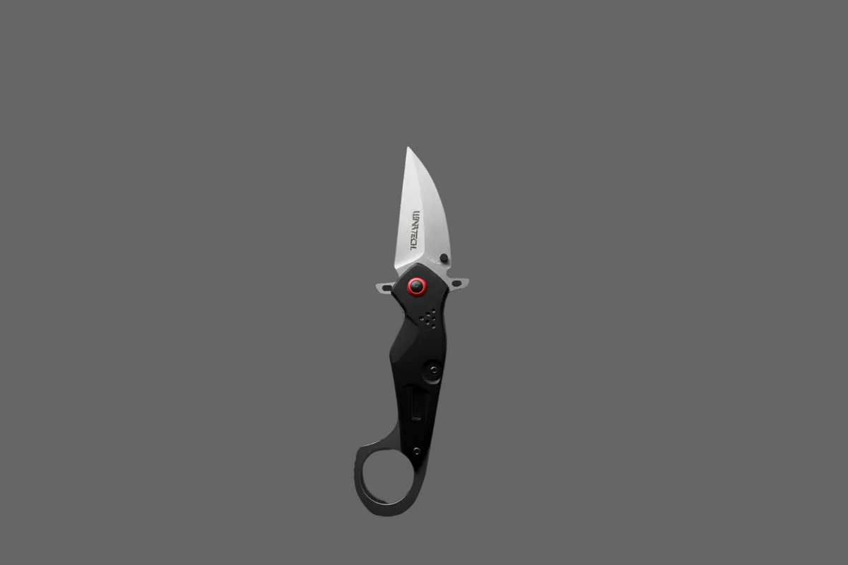 Black Folding Silver Blade #9452