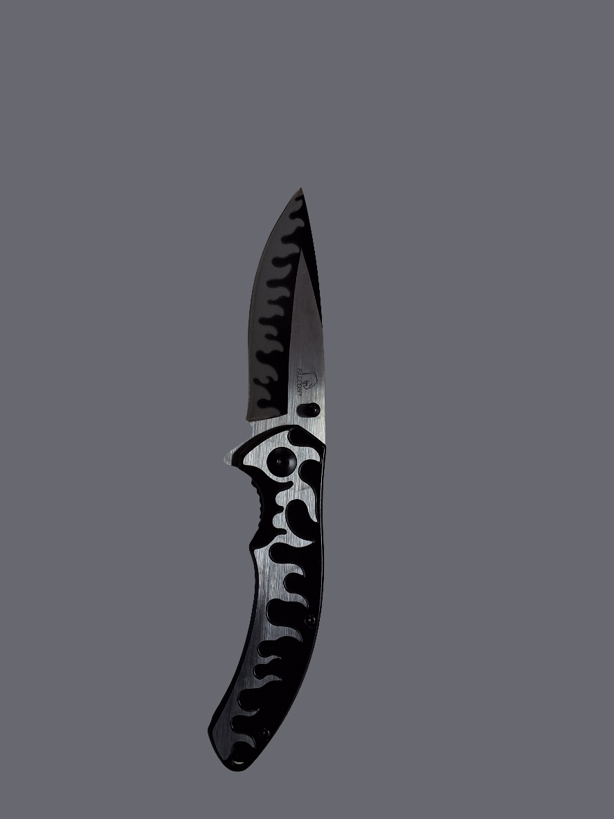 Blk Silver Flame Knife