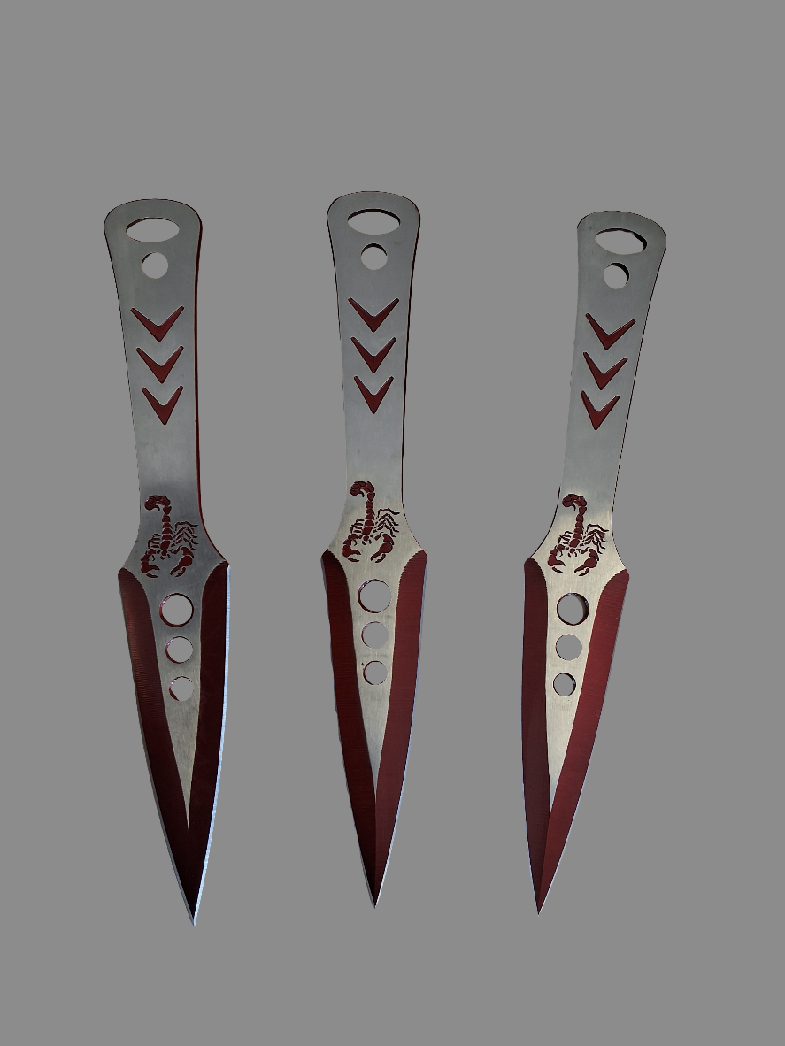 3pc Red Scorpion Throwers