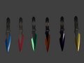 6 Multi Colored Throwing Knives
