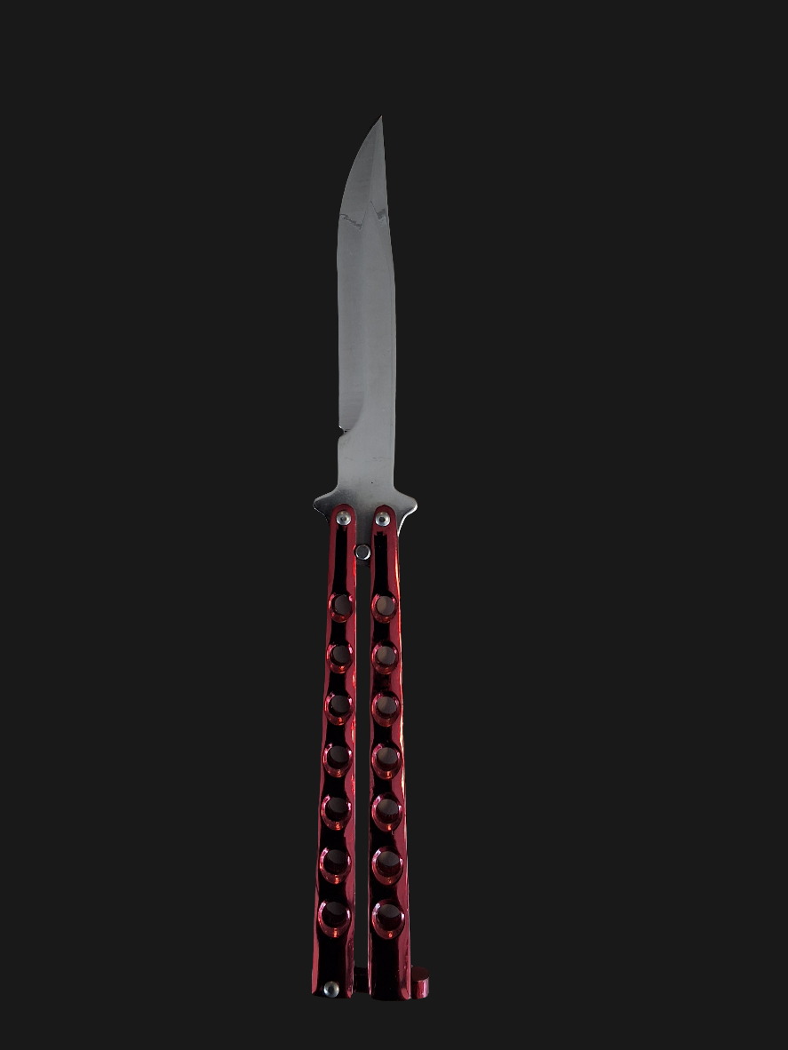 Red Metalic Butterfly Knife