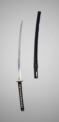 Blk Katana W Engravings (Battle Ready)