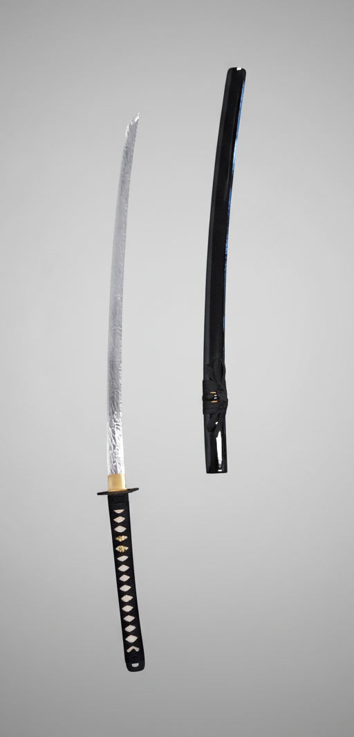 Blk Katana W Engravings (Battle Ready)