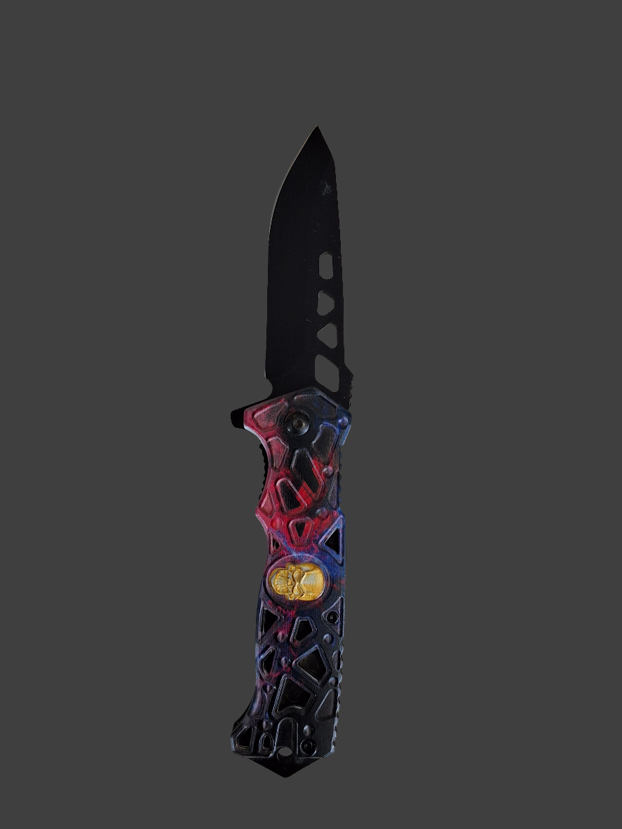 Golden Skull Multi Color Knife
