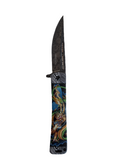 Green Dragon Faux Damascus Knife