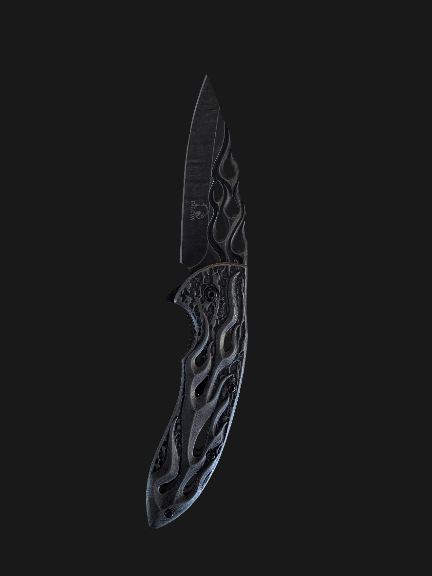 Stonewash Flame On Handle & Blade