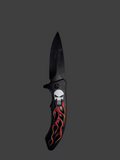 Punisher Skull Flame Pocket Knife