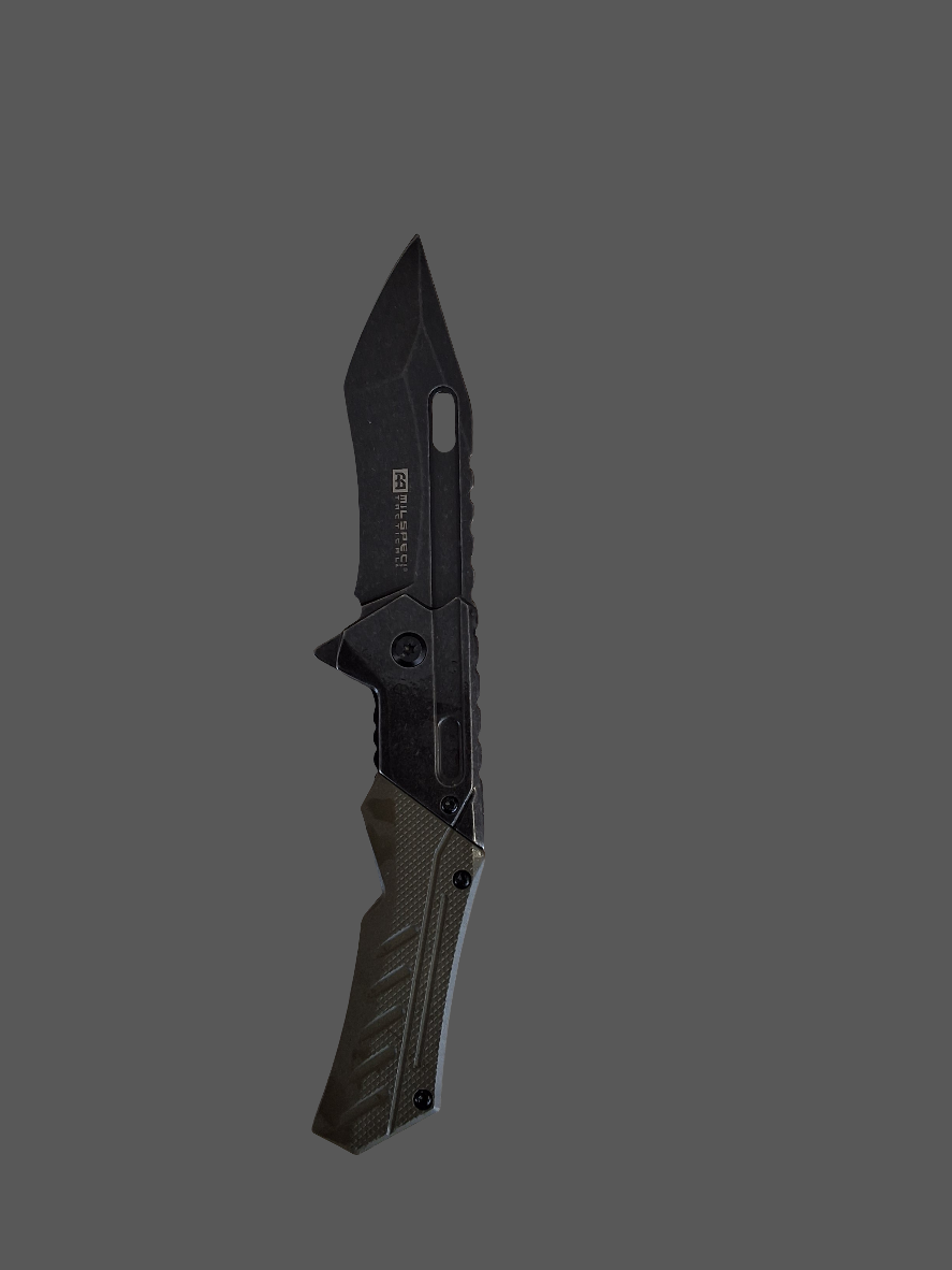 Stonewash Knie W/ Green G10 Handle