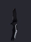 Black Folding Knife Slv Top Tanto Edge