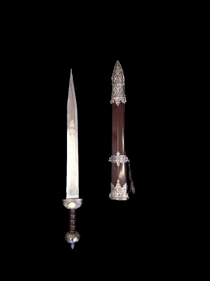 Ornate Brown Gladius w/ stand