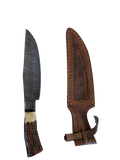 Curved Damascus Knife