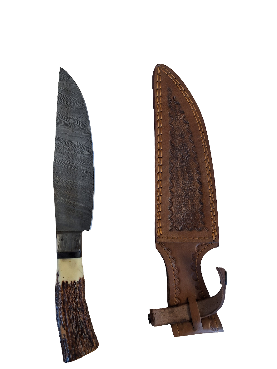 Curved Damascus Knife
