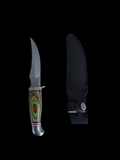 Green & Red Wood Handle Knife