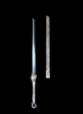 Silver Ornate Dragon straight sword