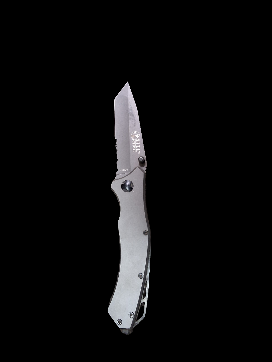 Elite Tactical Silver Knife Serrated