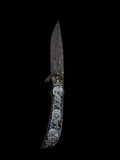 Ornate 3 Skull Folding Knife