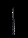 Chrome Butterfly Knife W Diamonds