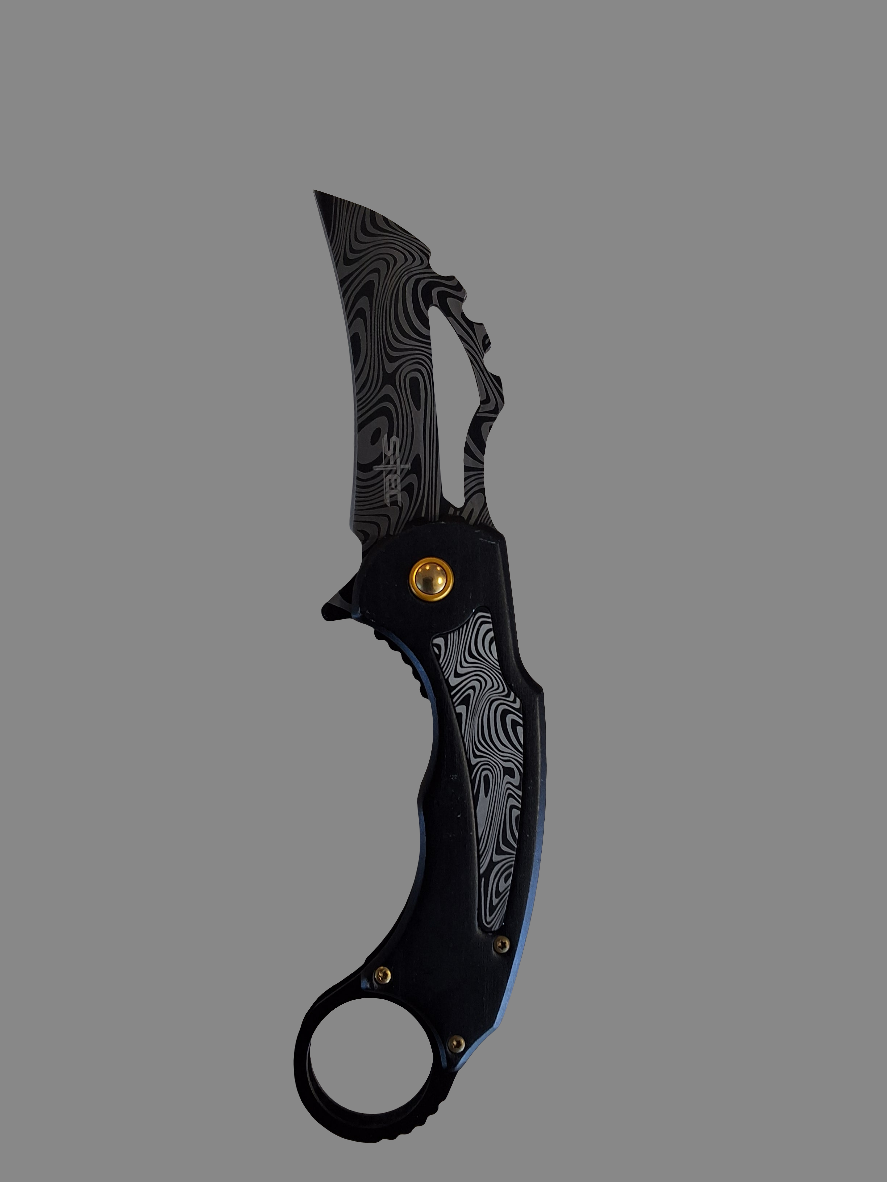 Blk & Grey Wave Karambit