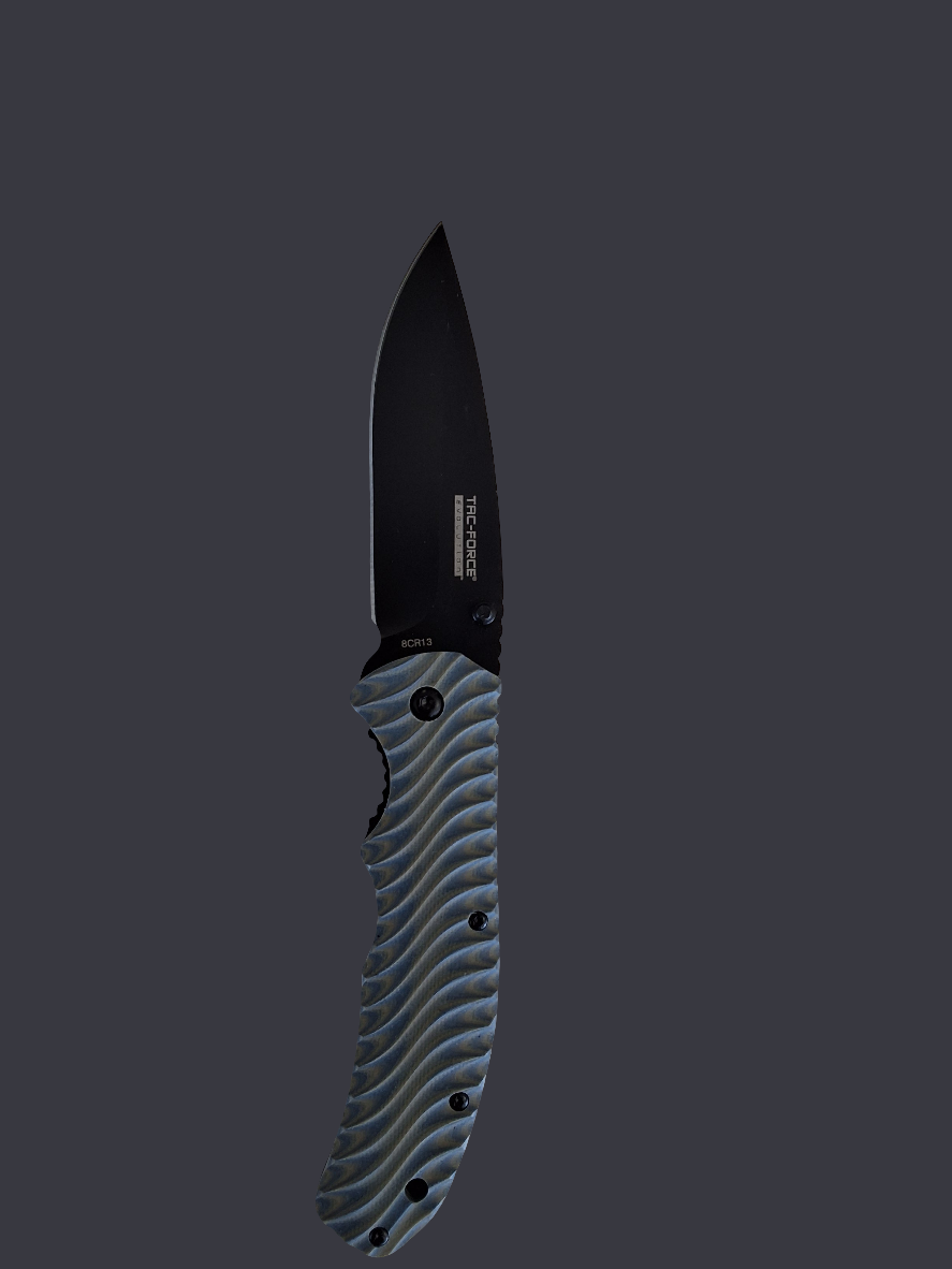 Blue Ripple Handle Knife