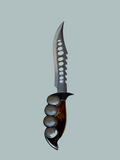 Flamingo Skull Brass Knucle Knife