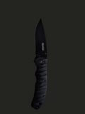Blk Wavy Handle Knife