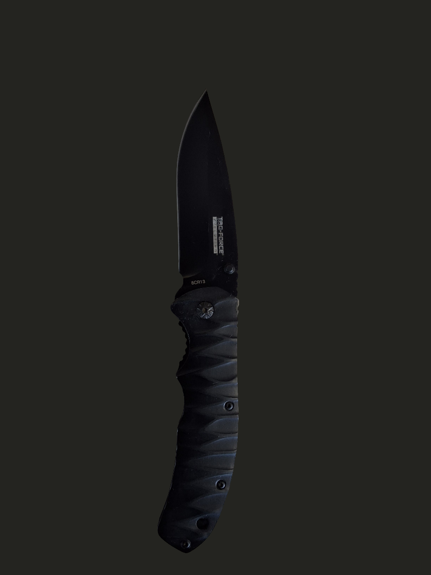 Blk Wavy Handle Knife