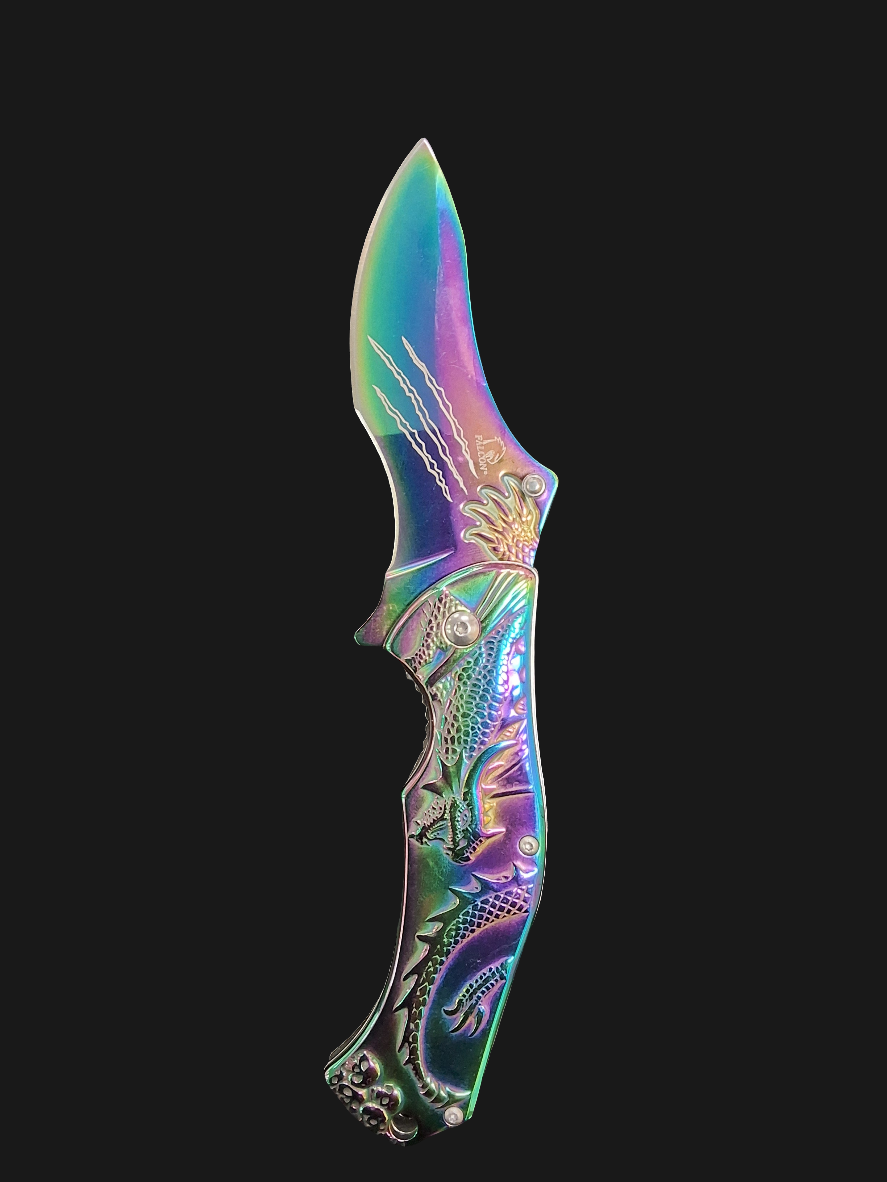 Rainbow Dragon Folding Blade