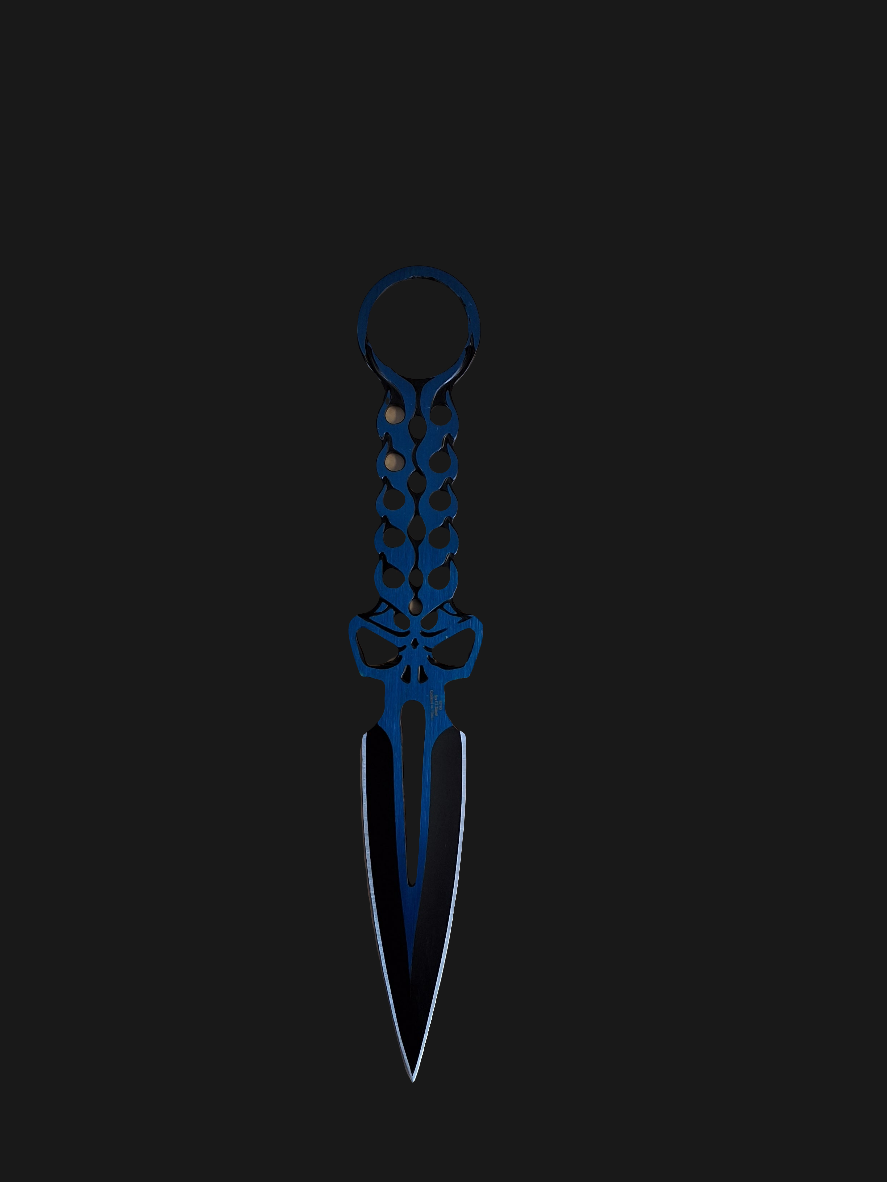 Blue Skull Throwing Knife