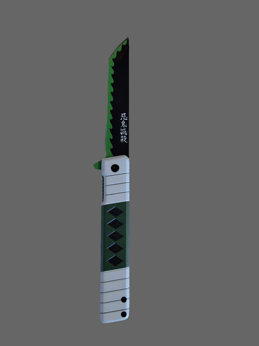 Green Demon Slayer Pocket Knife