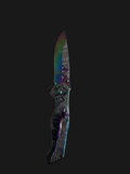 Rainbow Wolf on Grey Handle Knife
