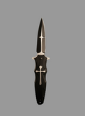 Black Cross Knife W Silver