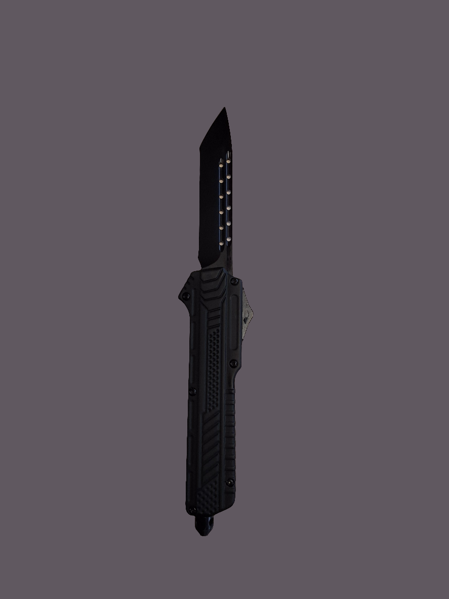 Black OTF Blade Rubber W Grid Handle