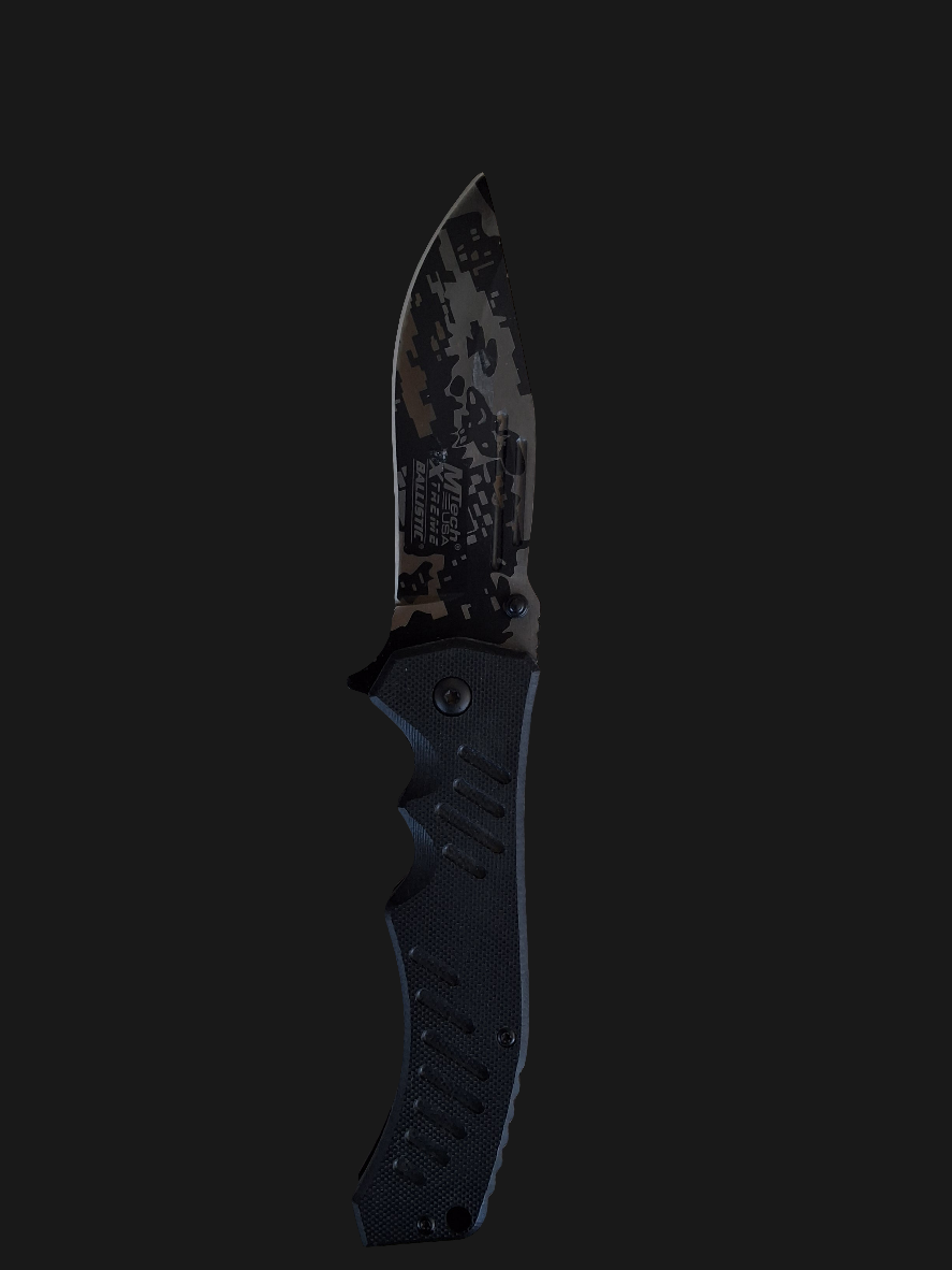 Black Tan Camo Folding Knife