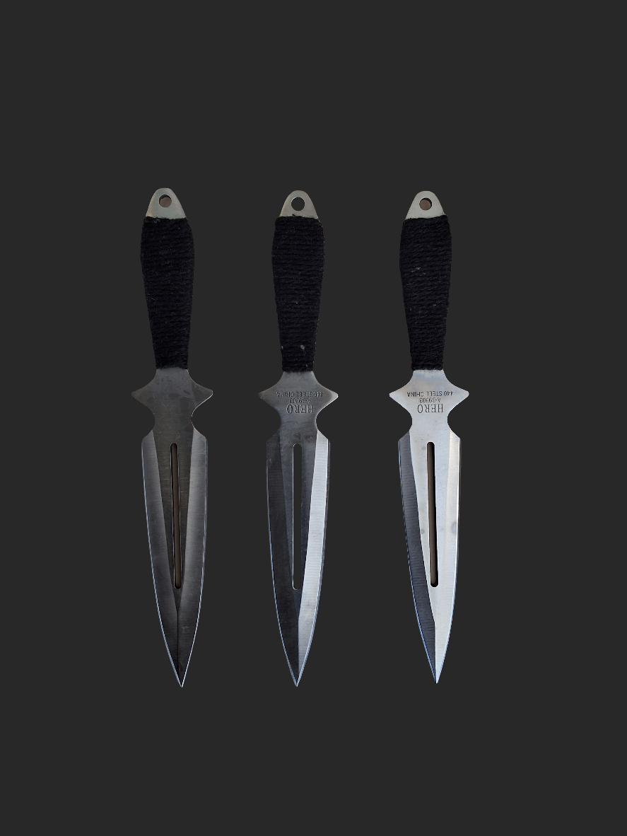 3 pc Silver Throwers W Blk