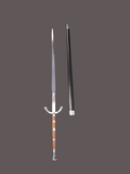 Long Sword Wooden Handle W Silver #1157