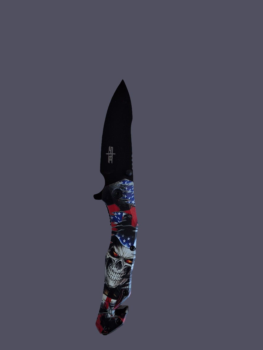 Skull Flag Bandana Safety Knife