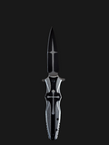 Silver & Black Cross Pocket Knife
