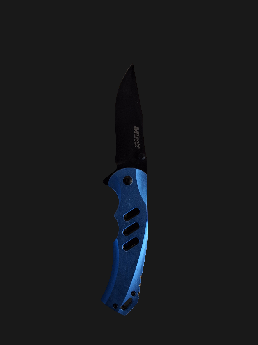 Blue Knife W/ Gold Inlay